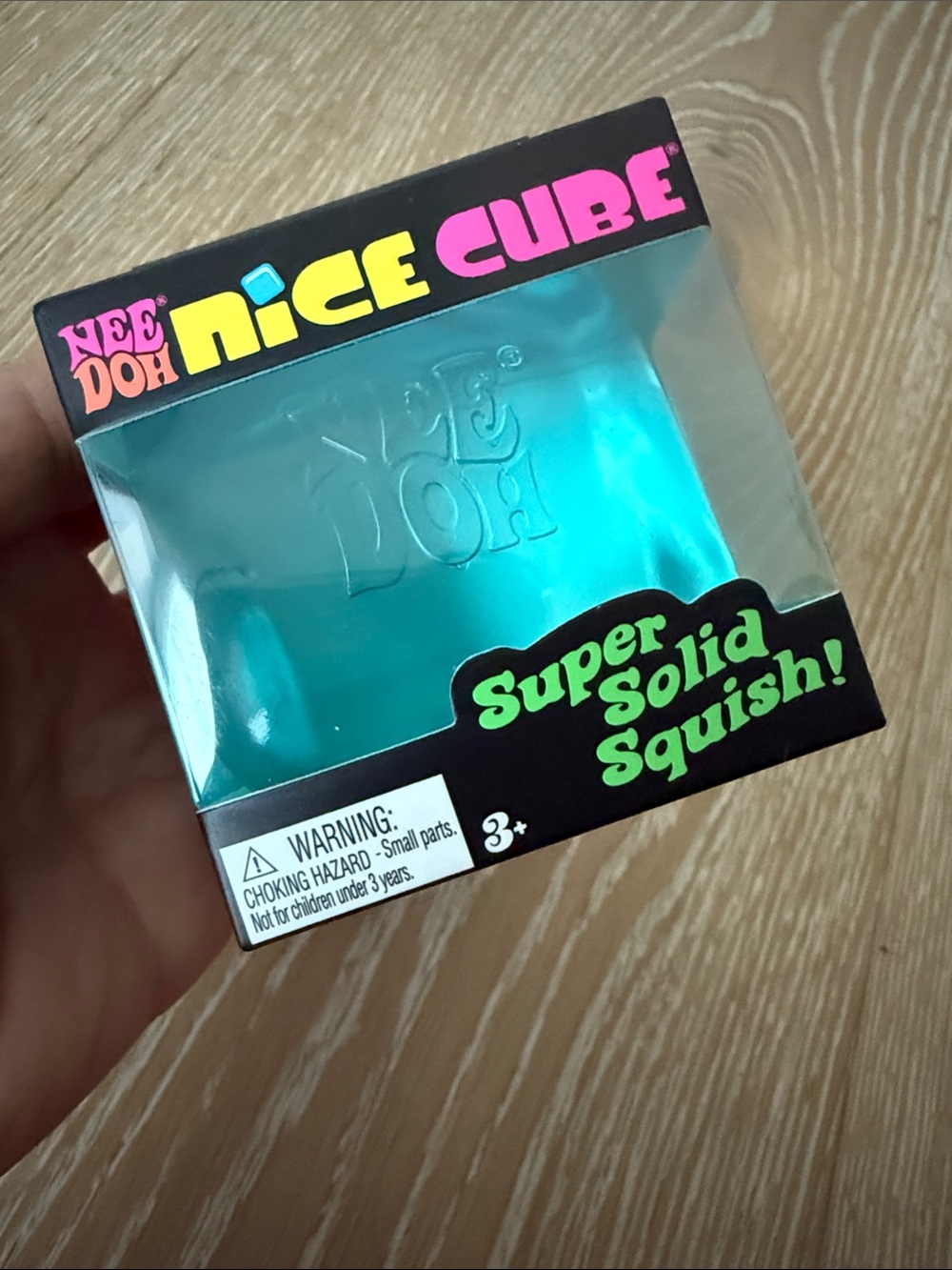 NeeDoh Nice Cube Super Solid Squish Viral Teal Blue NEW IN BOX